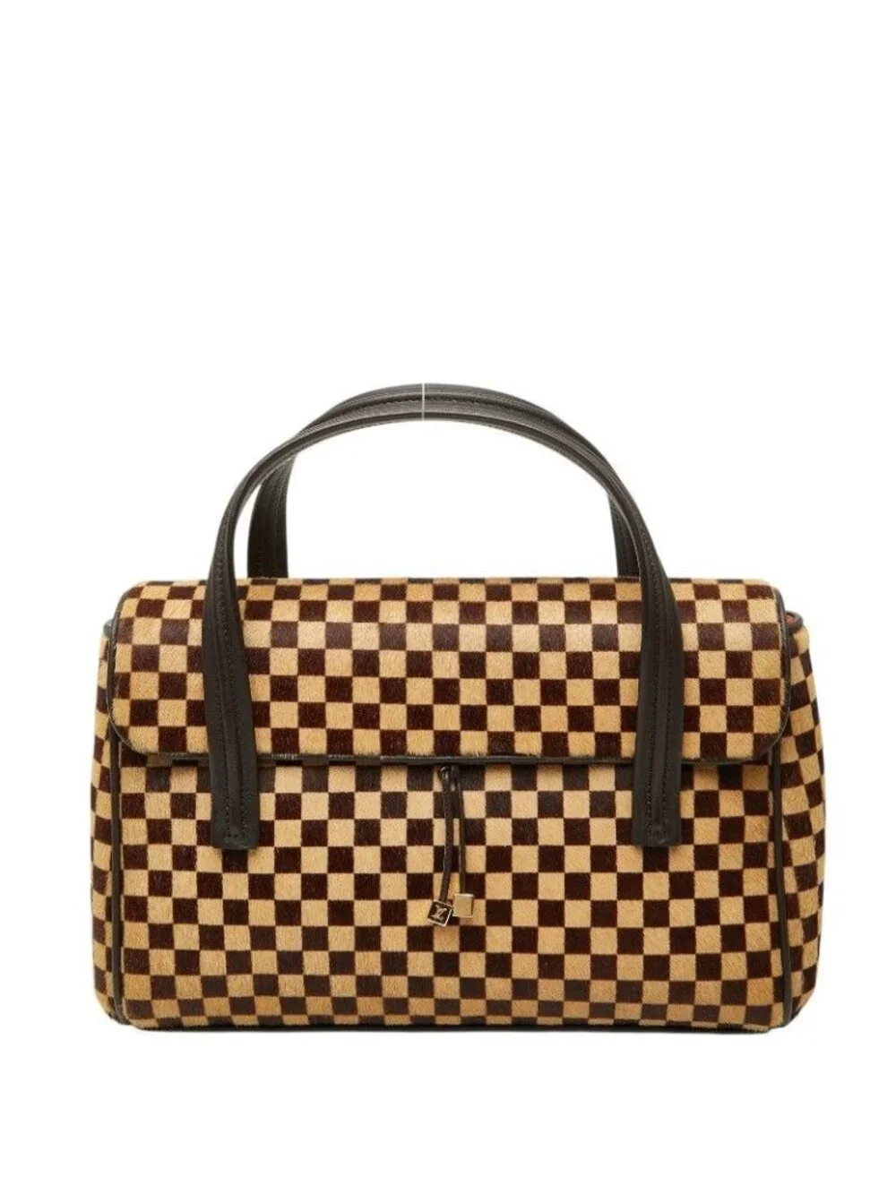 Louis Vuitton Damier Sauvage Lion Handbag Brown Beige Calf Hair Leather